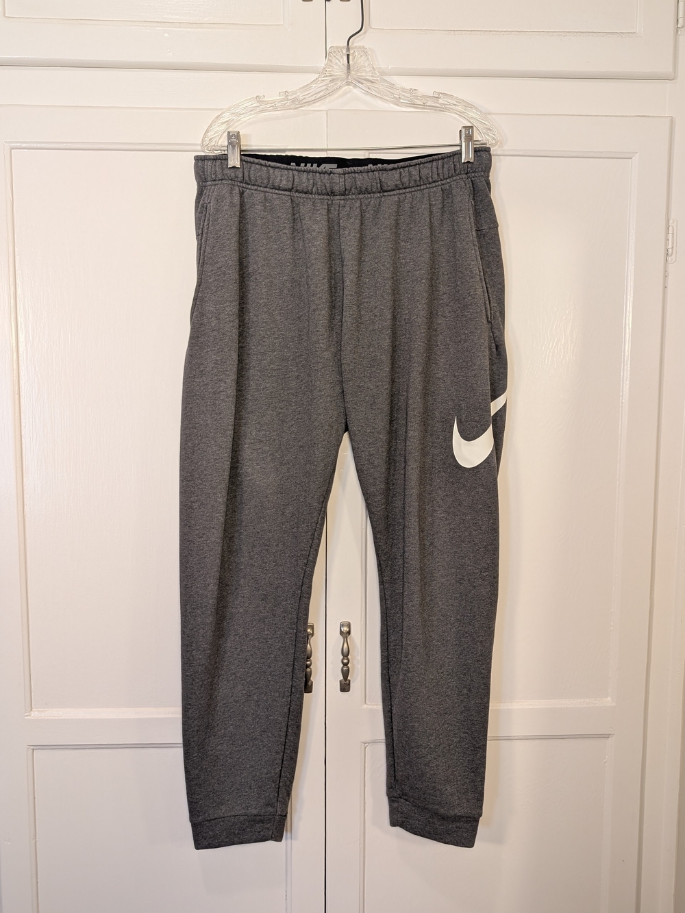 Nike Gray Dri-FIT Athletic Sweatpants with Black Waistband